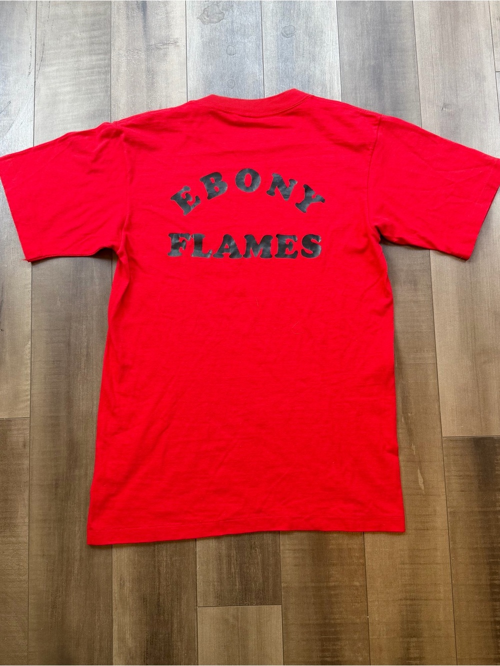Vintage 90s Ebony Flames Oneita T-Shirt Mens S Single Stitch Made in USA